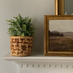 Woven basket planter see grass home‎ decor contemporary cottage traditional